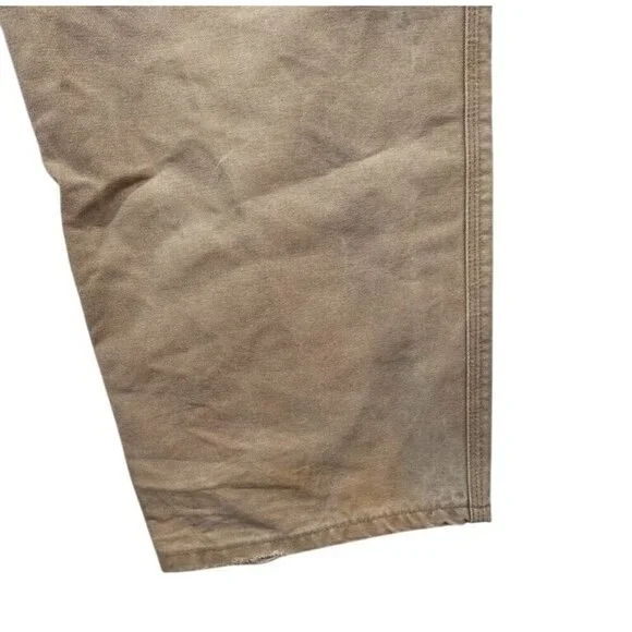 Vtg Carhartt Pants B11 Brown Canvas Dungaree Carpenter Workwear Y2K Mens 44x29 - Picture 6 of 7